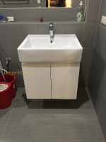 台北 萬華區 /衛浴設備更新/ TOTO檯面式臉盆LW711RCB+雙門櫃